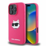 Husa Karl Lagerfeld iPhone 16 Pro Max Silicone MagSafe, Karl&amp;Choupette Head, fucsia, KLHMP16XSCHPPLF