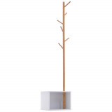 Cuier Dulap pantofi cu 6 Agatatoare in Bamb&ugrave;, Alb, 40x30x180cm HOMCOM | Aosom Romania