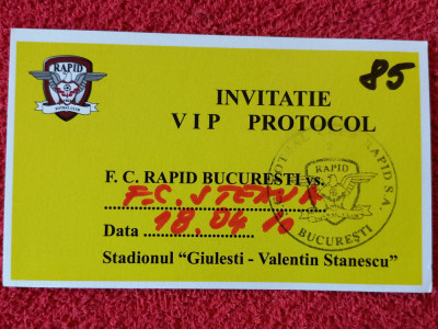 Invitatie meci fotbal RAPID BUCURESTI - STEAUA BUCURESTI (18.04.2010) foto