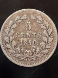 Moneda 5 cents 1850 Argint Williams III (1849-1890) Olanda