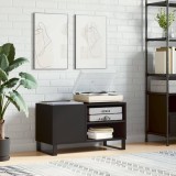 Gossi dulap pentru discuri, negru, 85x38x48 cm, lemn prelucrat