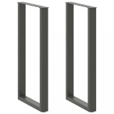 VidaXL Picioare de masă de bar &icirc;n formă de U, 2 buc., antracit, 60x(110-111) cm, oțel 4013250