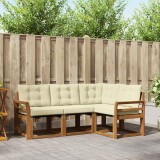 vidaXL Set de canapele de exterior cu pernă 4 pcs Natural și Crem 3368617