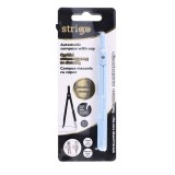 Compac metalic mecanic cu capac de protectie,reincarcabil cu mina 0.5 mm, blue