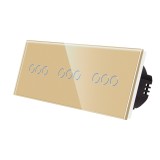 Cumpara ieftin Intrerupator Touch Triplu Luxion Auriu Sticla, 9 Zone