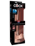 Dildo Clasic Cu Testicule King Cock Plus Triple Density, Natural, 30 cm