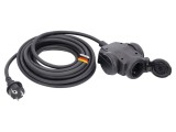 Prelungitor alimentare AS SCHWABE 3G1,5mm&sup2; 4,5m 3 prize negru cod 60454