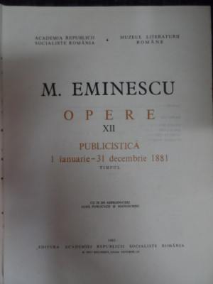 Mihai Eminescu Opere Xii - Colectiv ,548496 foto