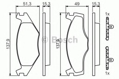 Set placute frana,frana disc SEAT CORDOBA (6K1, 6K2) (1993 - 1999) BOSCH 0 986 468 871 foto