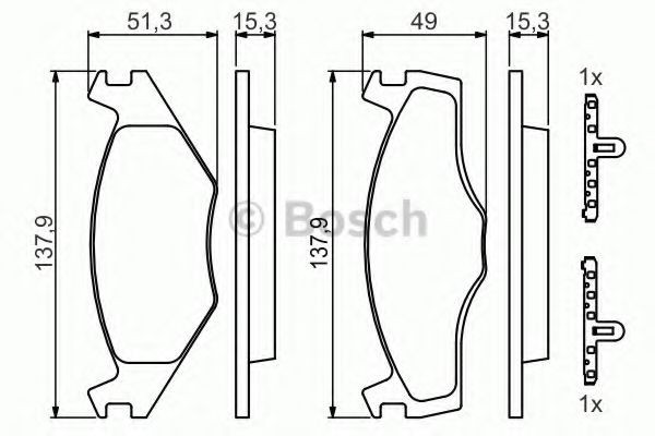 Set placute frana,frana disc SEAT CORDOBA (6K1, 6K2) (1993 - 1999) BOSCH 0 986 468 871