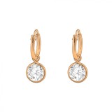 Cercei Argint 925 Placati Aur Roz 14k cu Zirconiu White, 6mm, Inchizatoare Rotunda, A4S37124