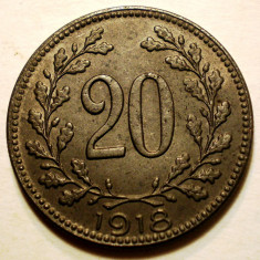 7.046 AUSTRIA WWI 20 HELLER 1918 XF