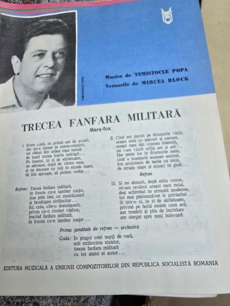 Partitura, Trecea fanfara militara - Temistocle Popa, Mircea Block
