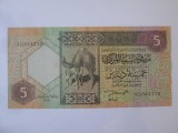 Rară! Libia 5 Dinars 1991
