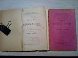 CARTEVA IDEI ASUPRA EDUCATIUNII - 2 Vol. - Iohn Loke - 1912, 157p./1920, 115p.