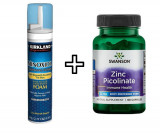 Spuma Minoxidil Kirkland 5% + Zinc Picolinate, 22 mg, Swanson, 60 capsule, Tratament pentru barba/scalp