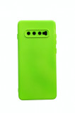 Huse silicon antisoc cu microfibra interior Samsung Galaxy S10 Plus Verde Neon, Husa