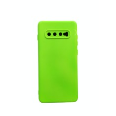 Huse silicon antisoc cu microfibra interior Samsung Galaxy S10 Plus Verde Neon