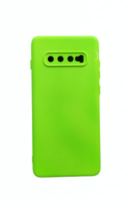 Huse silicon antisoc cu microfibra interior Samsung Galaxy S10 Plus Verde Neon foto
