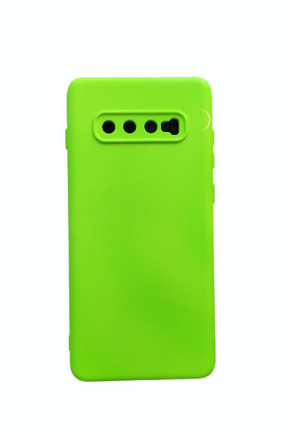 Huse silicon antisoc cu microfibra interior Samsung Galaxy S10 Plus Verde Neon