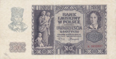 Bancnota Polonia 20 Zloti 1940 - P95 XF foto