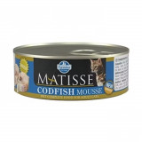 Conserva de Carne Farmina Matisse pentru Pisici, Mousse Peste Cod, 85 g