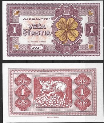 !!! BANCNOTA MATEJ GABRIS - ONE GOOD LUCK , IN SLOVACA - 2024 - UNC foto