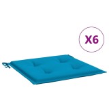 Cumpara ieftin Perne scaune gradina 6 buc. albastru 50x50x3 cm tesatura Oxford