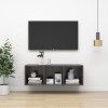 VidaXL Dulap TV montat pe perete, gri extralucios, 37x37x107 cm, PAL 805488