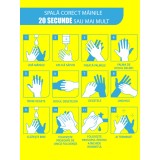 Stickere Preventie Coronavirus - Spalati Mainile Corect - 30x40 cm