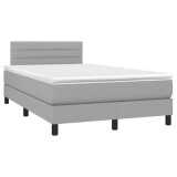 Cumpara ieftin Pat box spring cu saltea, gri deschis, 120x190 cm, textil