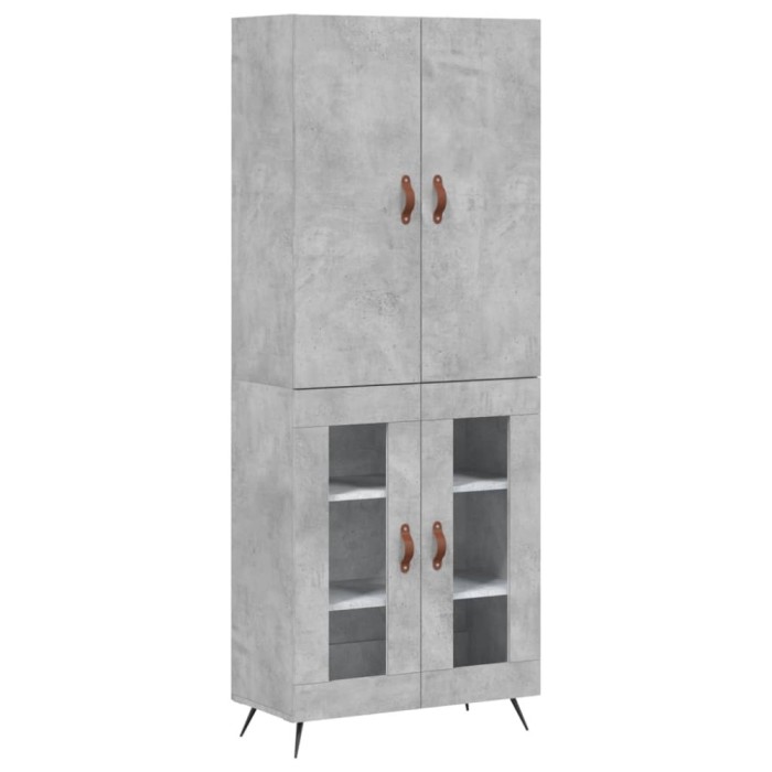Dulap inalt, gri beton, 69,5x34x180, lemn compozit