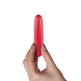 Glont Vibrator Cu Striatii Buzz Me, Rosu, 9 cm