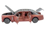 Macheta metal Rolls Royce Phantom limuzina replica deschide usi, capota si portbagaj 17cm roz
