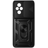 Husa spate TPU si plastic negru, inel si protectie camera, pentru Honor 200