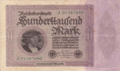 GERMANIA 100.000 marci 1923 VF!!! foto