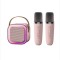 Set Boxă Karaoke Portabilă cu 2 Microfoane Wireless,Karaoke,Portabil, Sunet Stereo 3D, Lumini RGB &ndash; Roz