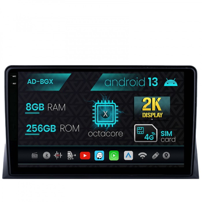 Navigatie VW Multivan T5 (2003-2015), Android 13, Z-Octacore 8GB RAM + 256GB ROM, 9.5 Inch - AD-BGX9008+AD-BGRKIT025T5