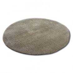 Covor rotund Shaggy Micro bej, cerc 100 cm