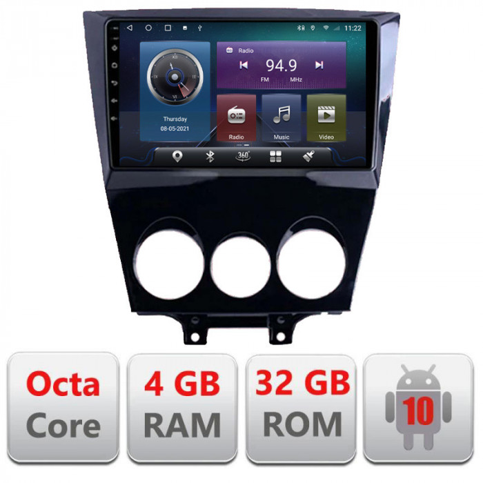 Navigatie dedicata Mazda RX8 2003-2008 Android radio gps internet Octa core 4+32 kit-rx8-03+EDT-E409 CarStore Technology