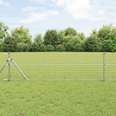 Set de st&amp;acirc;lpi de &amp;icirc;mprejmuire Manual 7 pcs Argintiu &amp;Oslash;32mm 80 cm foto