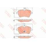 Set placute frana Trw GDB1712, parte montare : Punte fata