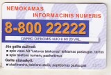 bnk card Cartele telefonice - Lithuania - Information Number 8-800 22222