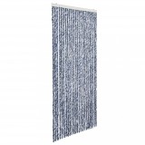 Perdea de insecte, albastru, alb, argintiu, 100x220 cm Chenille