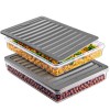 Set GinzaMaison Freshbox pentru pastrare si depozitare alimente, 2 Cutii cu capac X 2400 ml, Alb Transparent, Capac Gri
