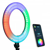 Cumpara ieftin Lampa circulara Weeylite WE-10S RGB LED cu temperatura reglabila 2500K-8500K si telecomanda Wireless