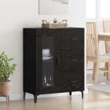 vidaXL Bufet Stejar Negru 69,5 x 34 x 90 cm Lemn Ingineresc și Fier 880844