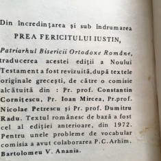 NOUL TESTAMENT SI PSALMII 1982- PATRIARHUL IUSTIN/ COLABORATOR BARTOLOMEU ANANIA