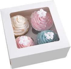 1 pachet de cutii pentru cupcake din hartie kraft, cutii cadou pentru prajituri de Ziua Indragosti?ilor cu autocolante ?i fereastra transparenta, cont foto