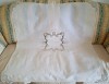 Fata de masa Vintage din bumbac, cu broderie florala manuala si broderie croset- BEJ